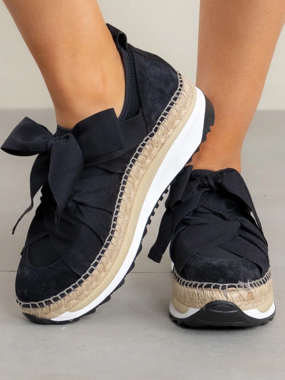 Free People Chapmin Espadrille Black Sneaker Sz 10